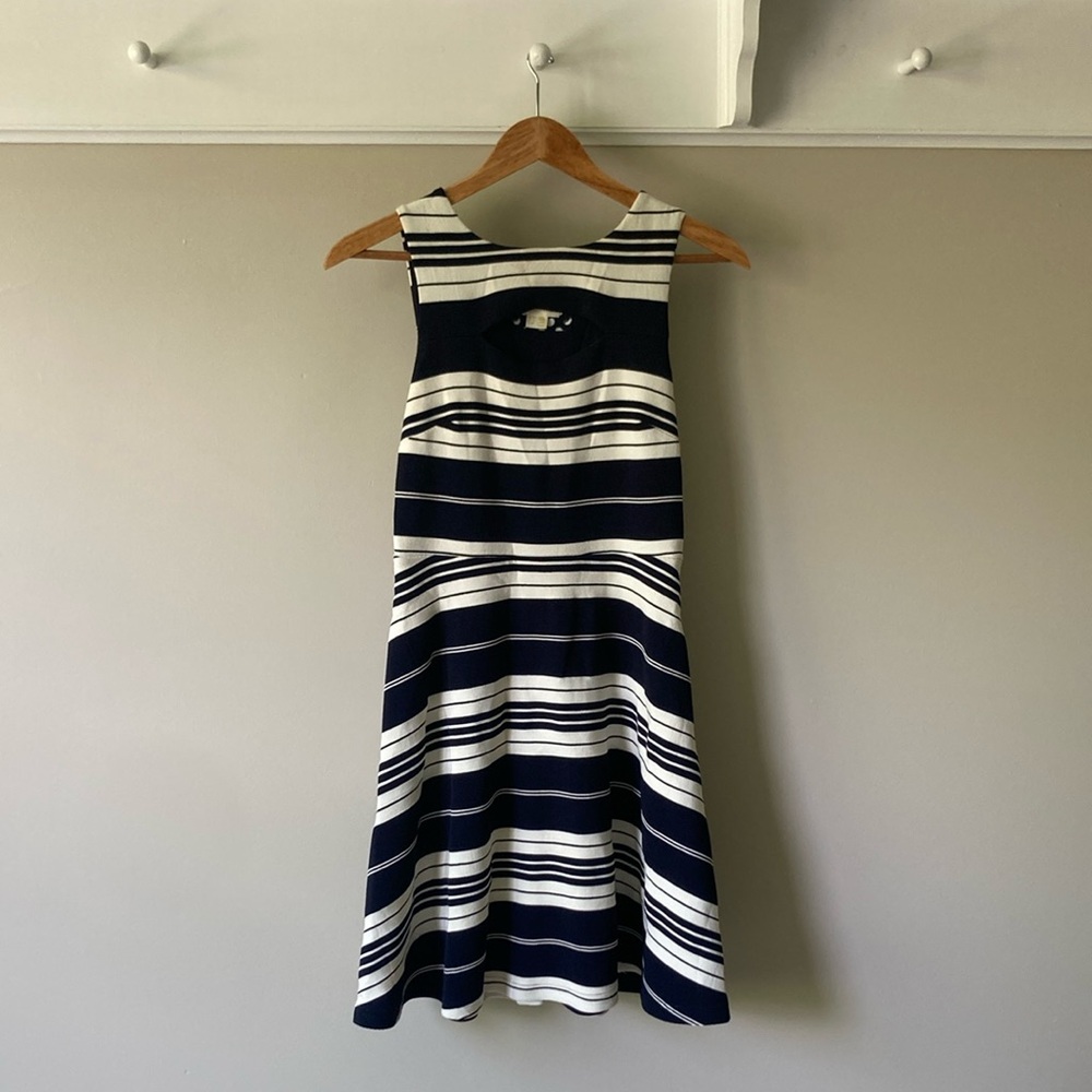 NWOT ✨Anthropologie Navy and White Striped Sleeveless Dress